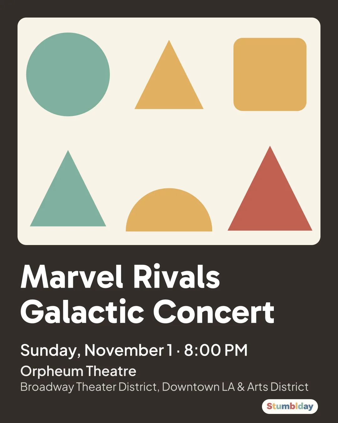 Flyer for Marvel Rivals Galactic Concert: Sunday, November 1 · 8:00 PM at Orpheum Theatre