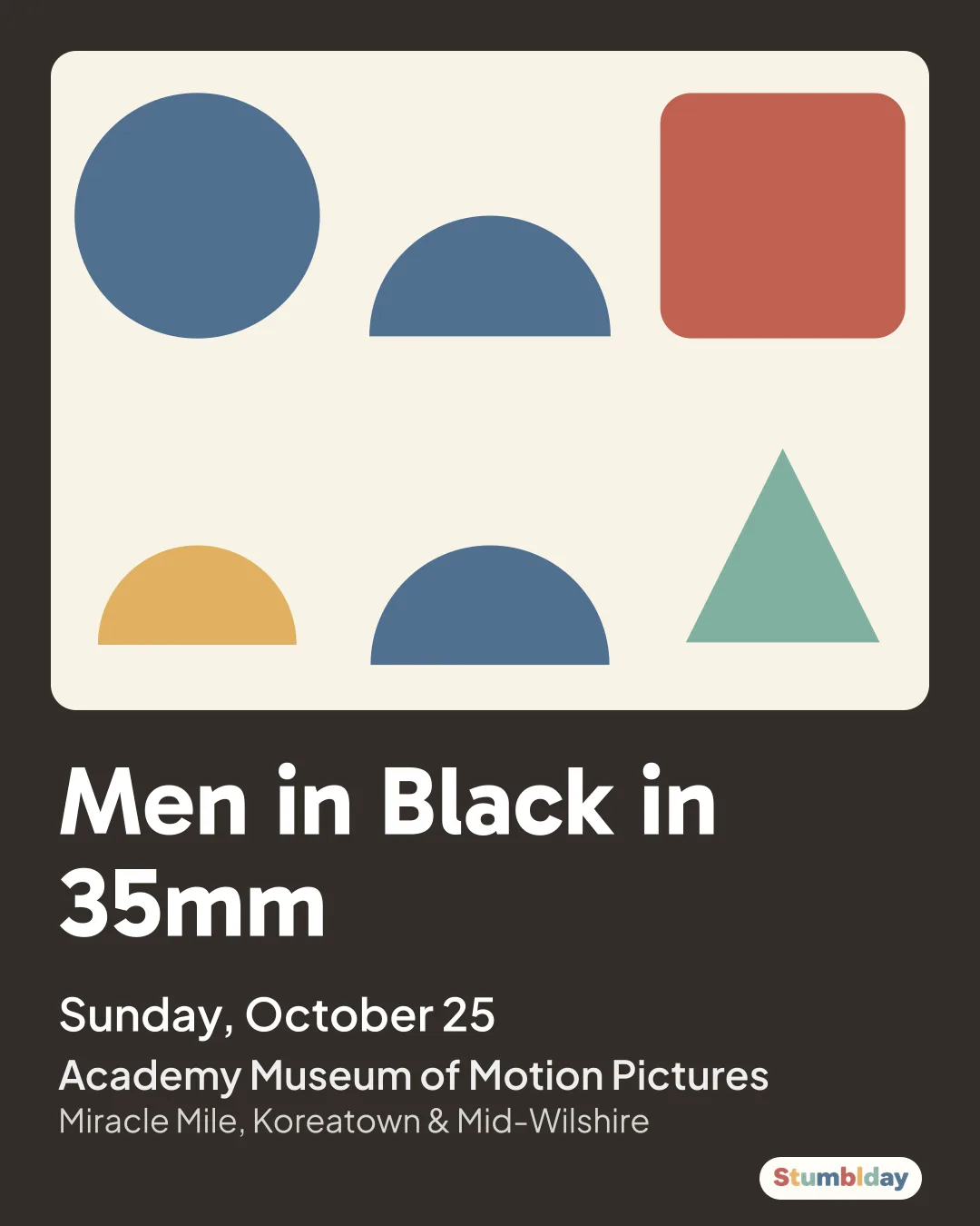 Flyer for Men in Black in 35mm: Sunday, October 25 at Academy Museum of Motion Pictures