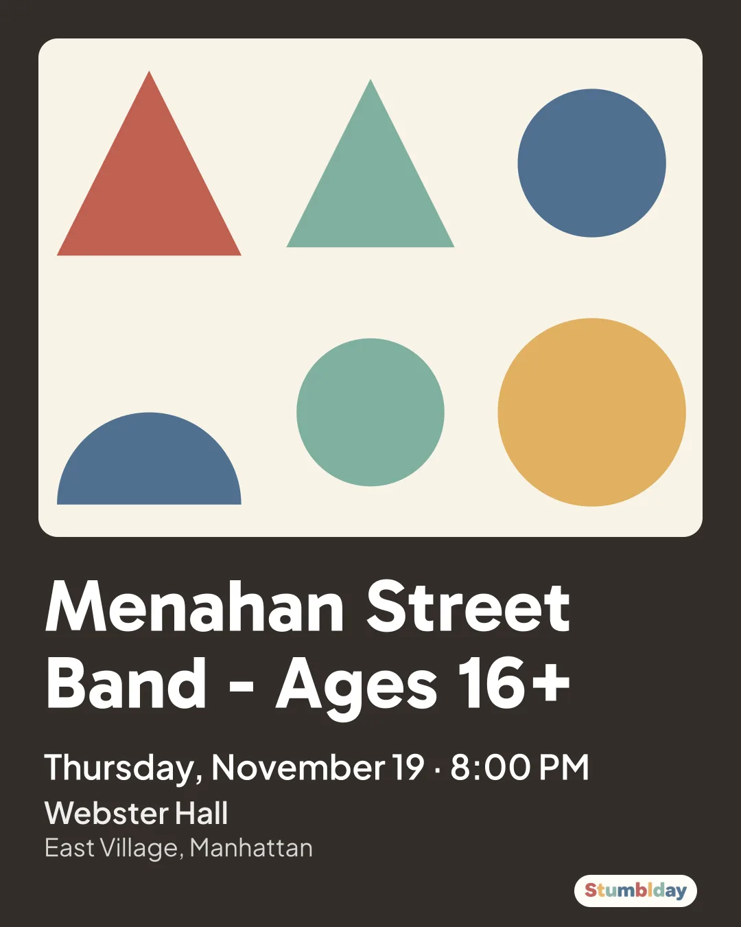 Flyer for Menahan Street Band - Ages 16+: Thursday, November 19 · 8:00 PM at Webster Hall
