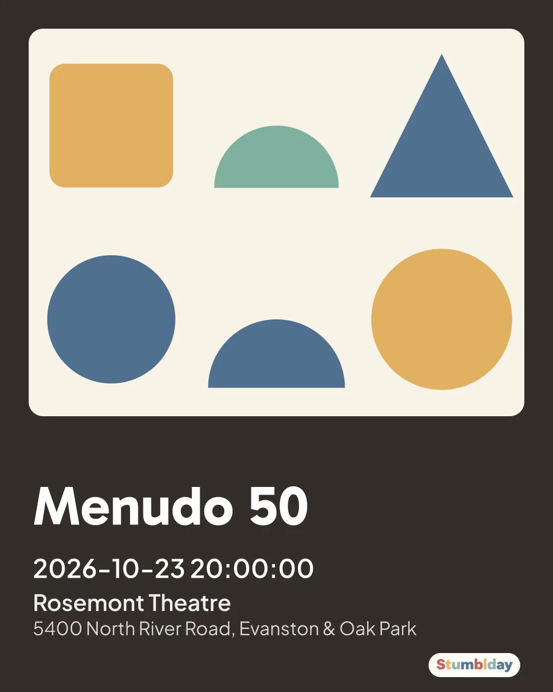 Flyer for Menudo 50: Friday, October 23 · 8:00 PM at Rosemont Theatre