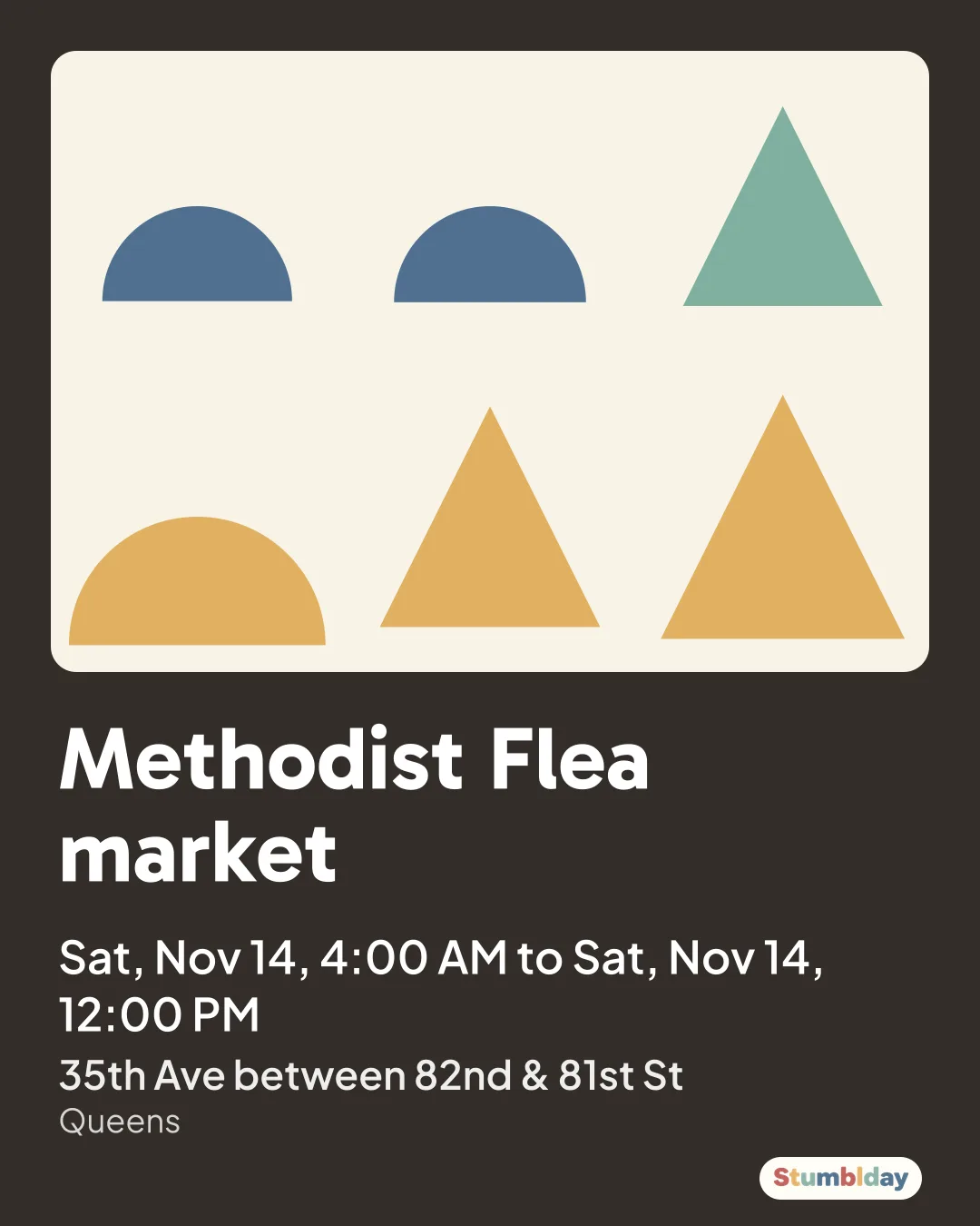Flyer for Methodist Flea market: Sat, Nov 14, 4:00 AM to Sat, Nov 14, 12:00 PM at 35th Ave between 82nd & 81st St
