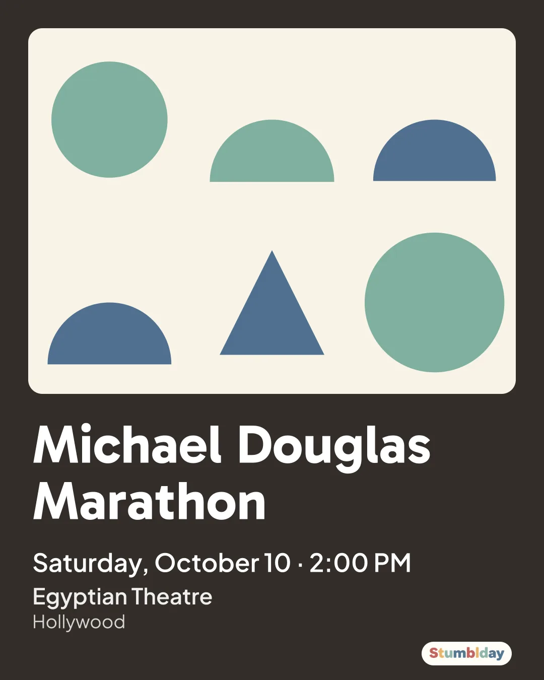 Flyer for Michael Douglas Marathon: Saturday, October 10 · 2:00 PM at Egyptian Theatre