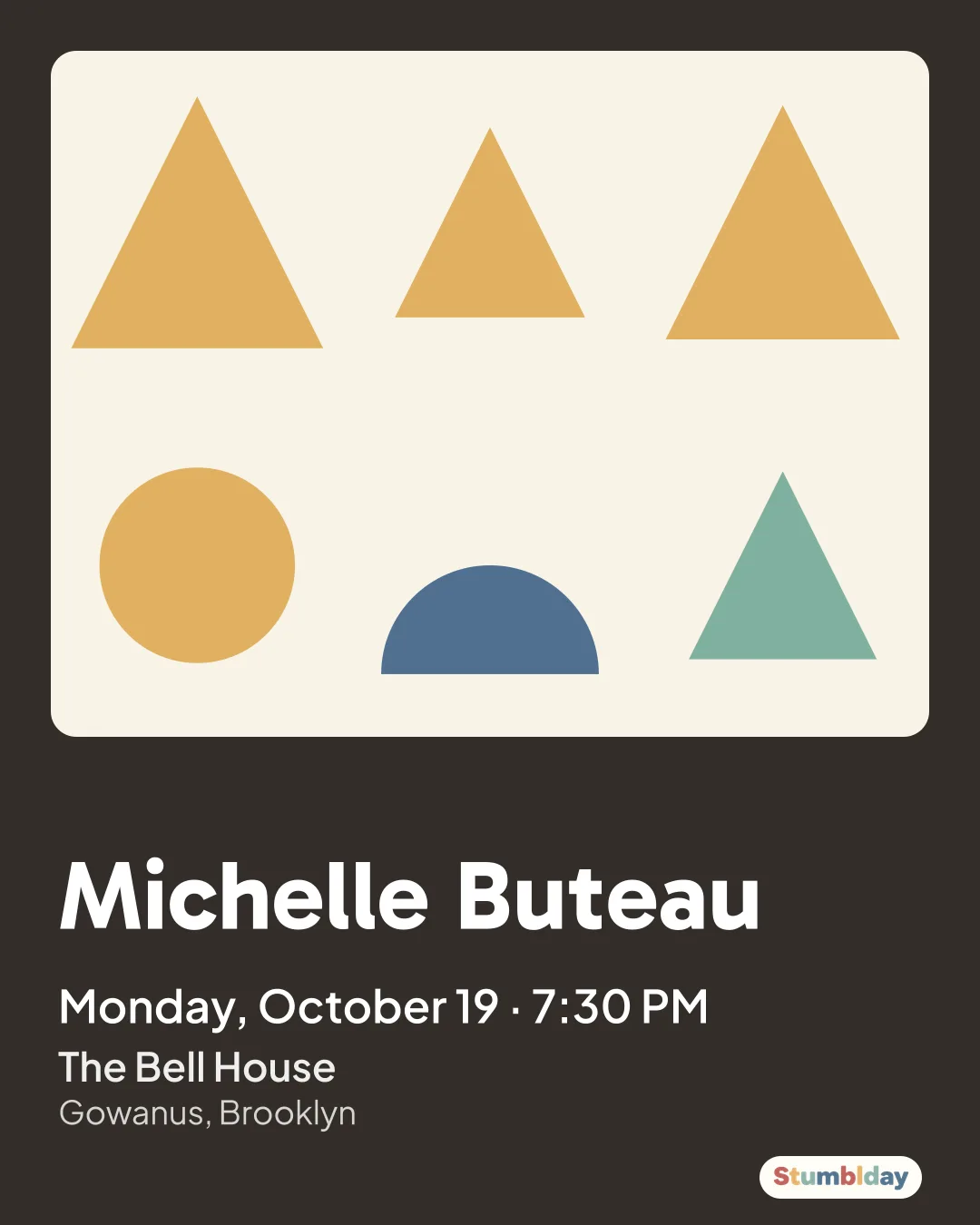 Flyer for Michelle Buteau: Monday, October 19 · 7:30 PM at The Bell House