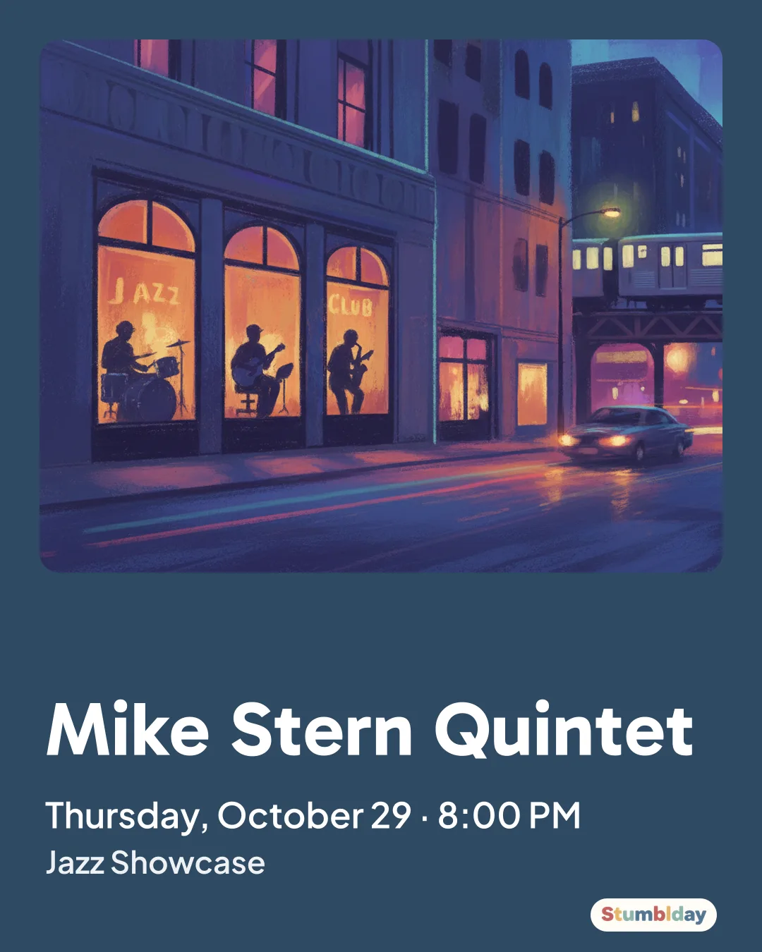 Flyer for Mike Stern Quintet: Thursday, October 29 · 8:00 PM at Jazz Showcase
