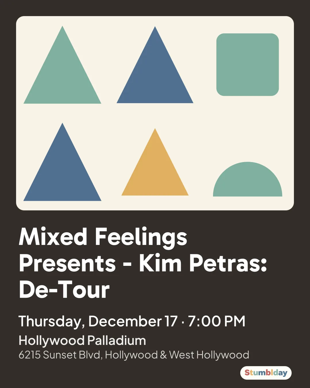 Flyer for Mixed Feelings Presents - Kim Petras: De-Tour: Thursday, December 17 · 7:00 PM at Hollywood Palladium
