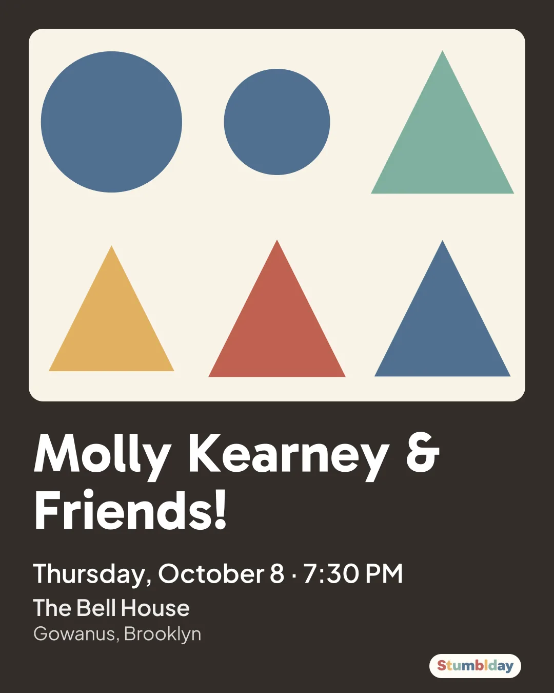 Flyer for Molly Kearney & Friends!: Thursday, October 8 · 7:30 PM at The Bell House