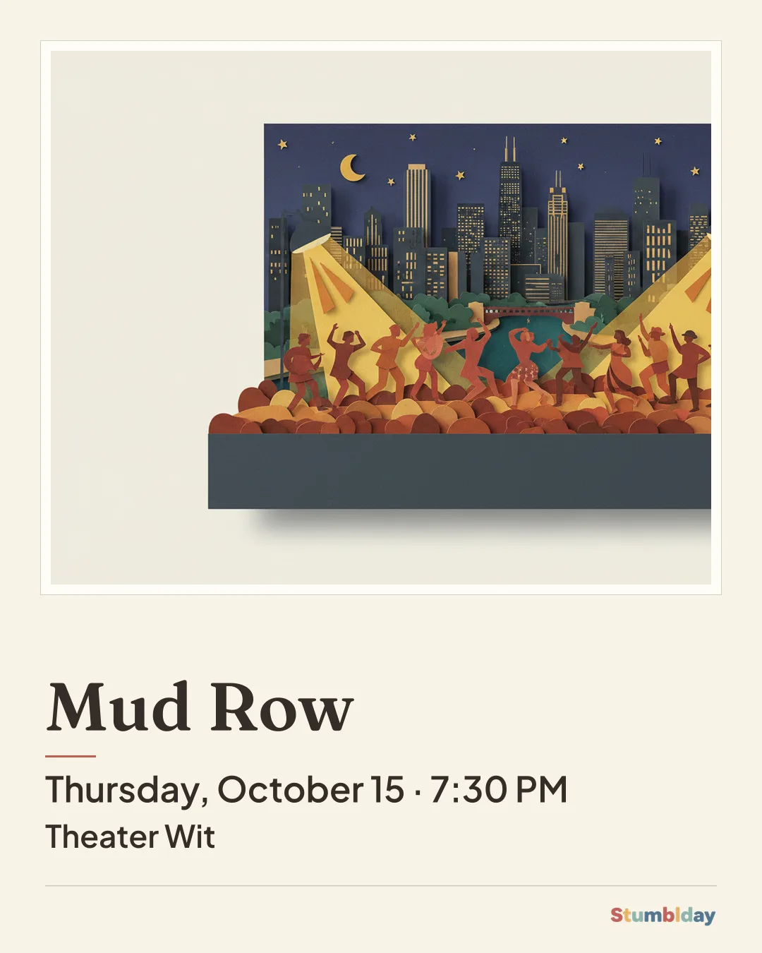 Flyer for Mud Row: Thursday, October 15 · 7:30 PM at Theater Wit