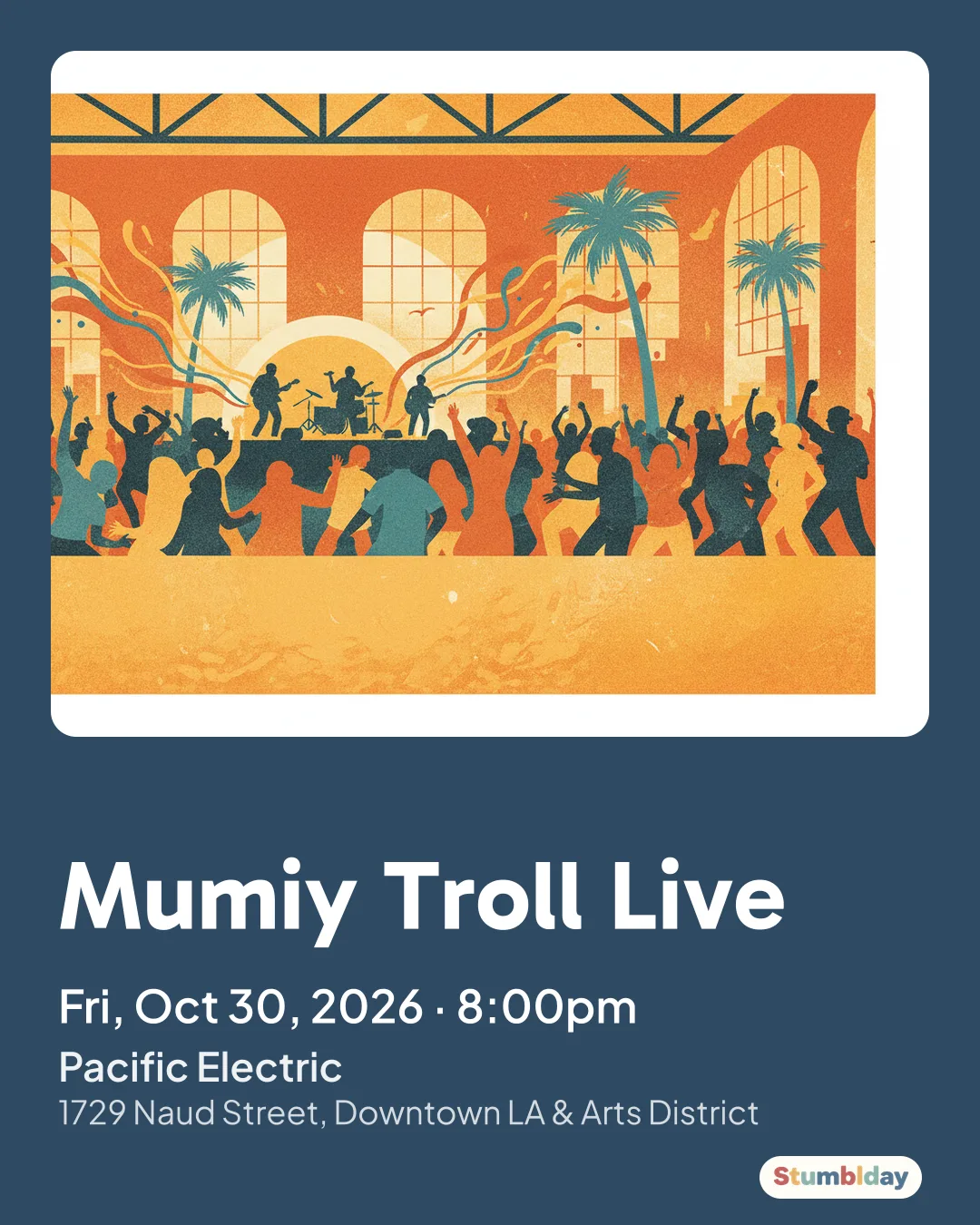 Flyer for Mumiy Troll Live: Fri, Oct 30, 2026 · 8:00pm at Pacific Electric