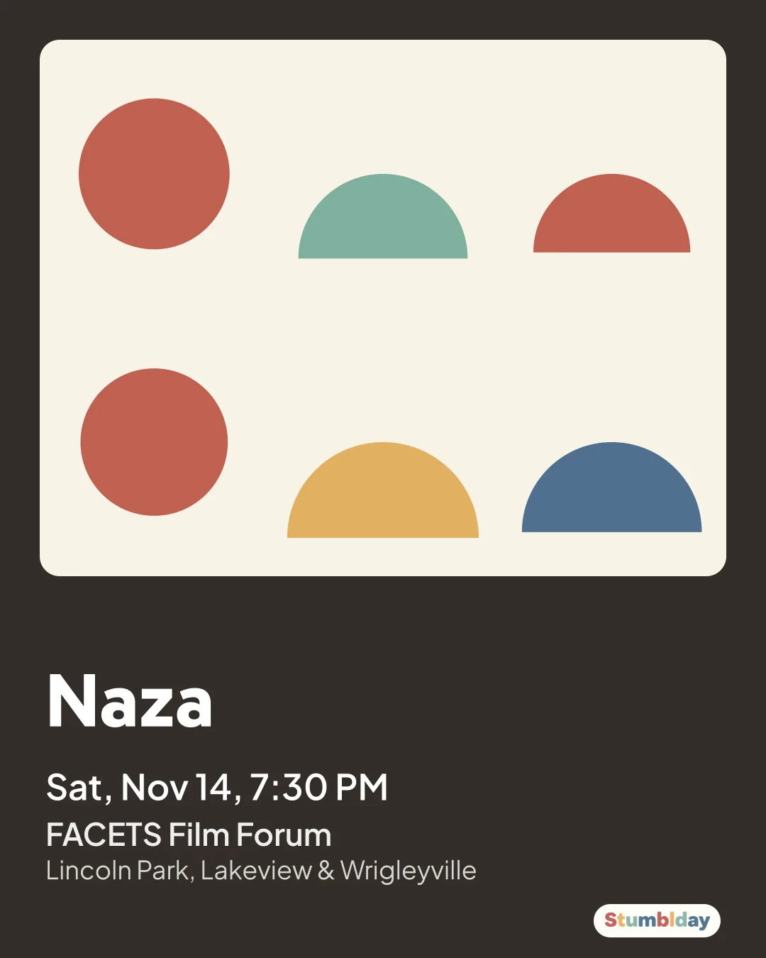 Flyer for Naza: Sat, Nov 14, 7:30 PM at FACETS Film Forum