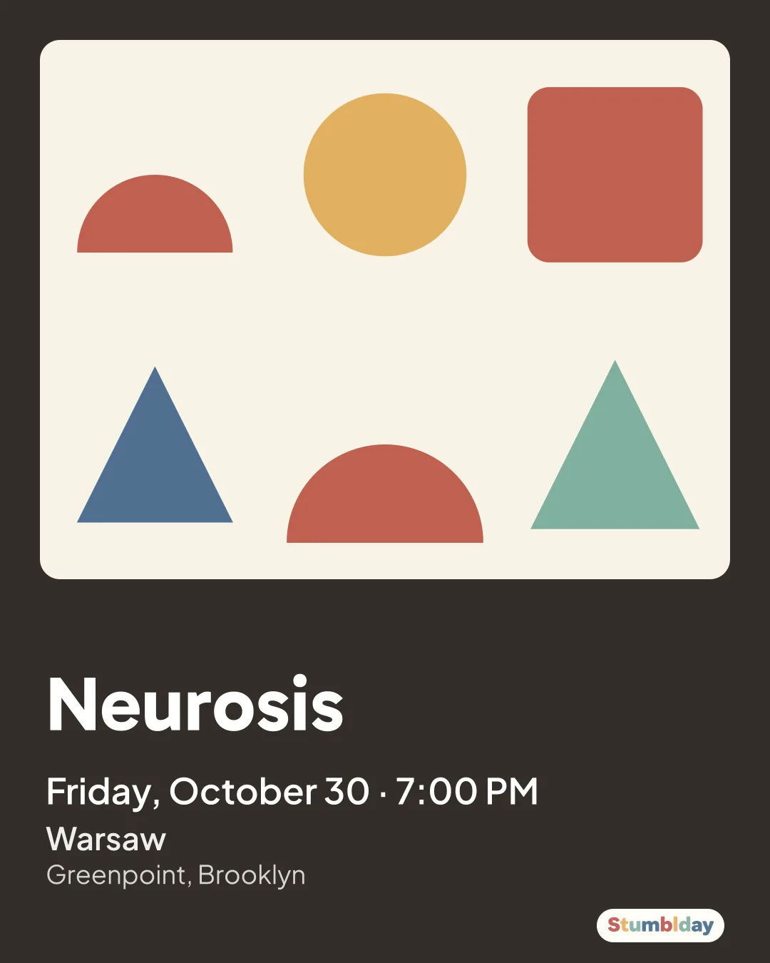 Flyer for Neurosis: Friday, October 30 · 7:00 PM at Warsaw