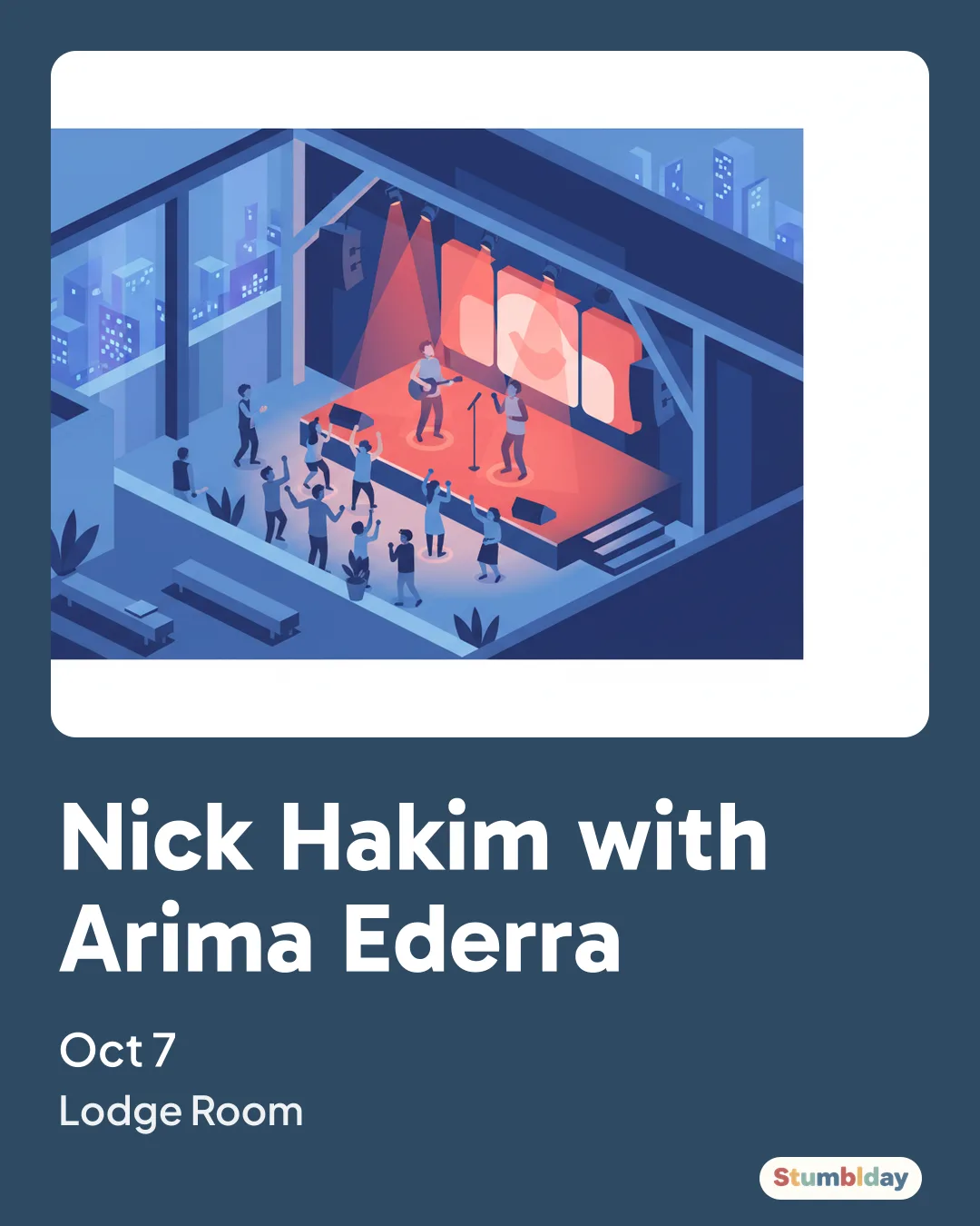 Flyer for Nick Hakim with Arima Ederra: Wednesday, October 7 · 8:00 PM at Lodge Room