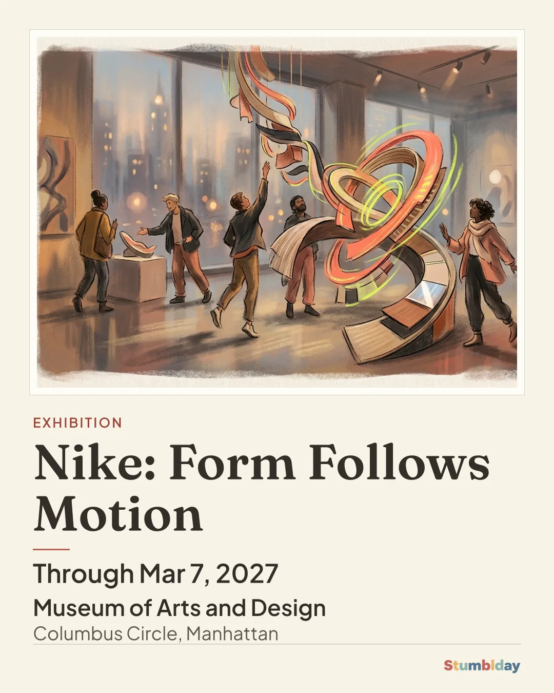 Flyer for Nike: Form Follows Motion: Through Mar 7, 2027 at Museum of Arts and Design