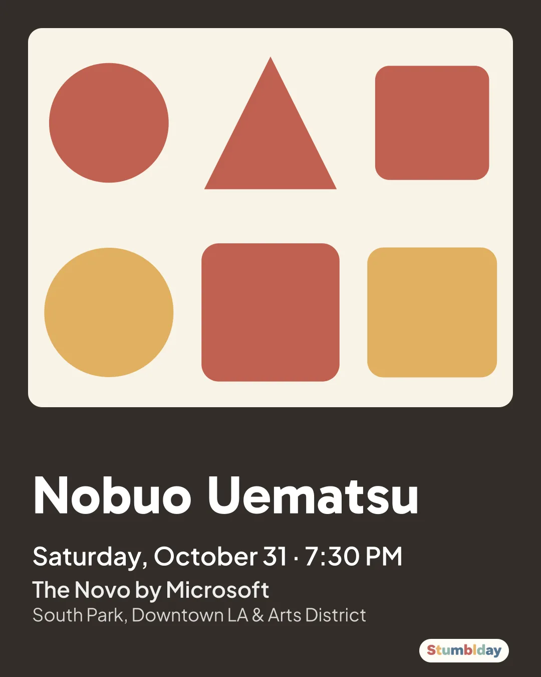 Flyer for Nobuo Uematsu: Saturday, October 31 · 7:30 PM at The Novo by Microsoft