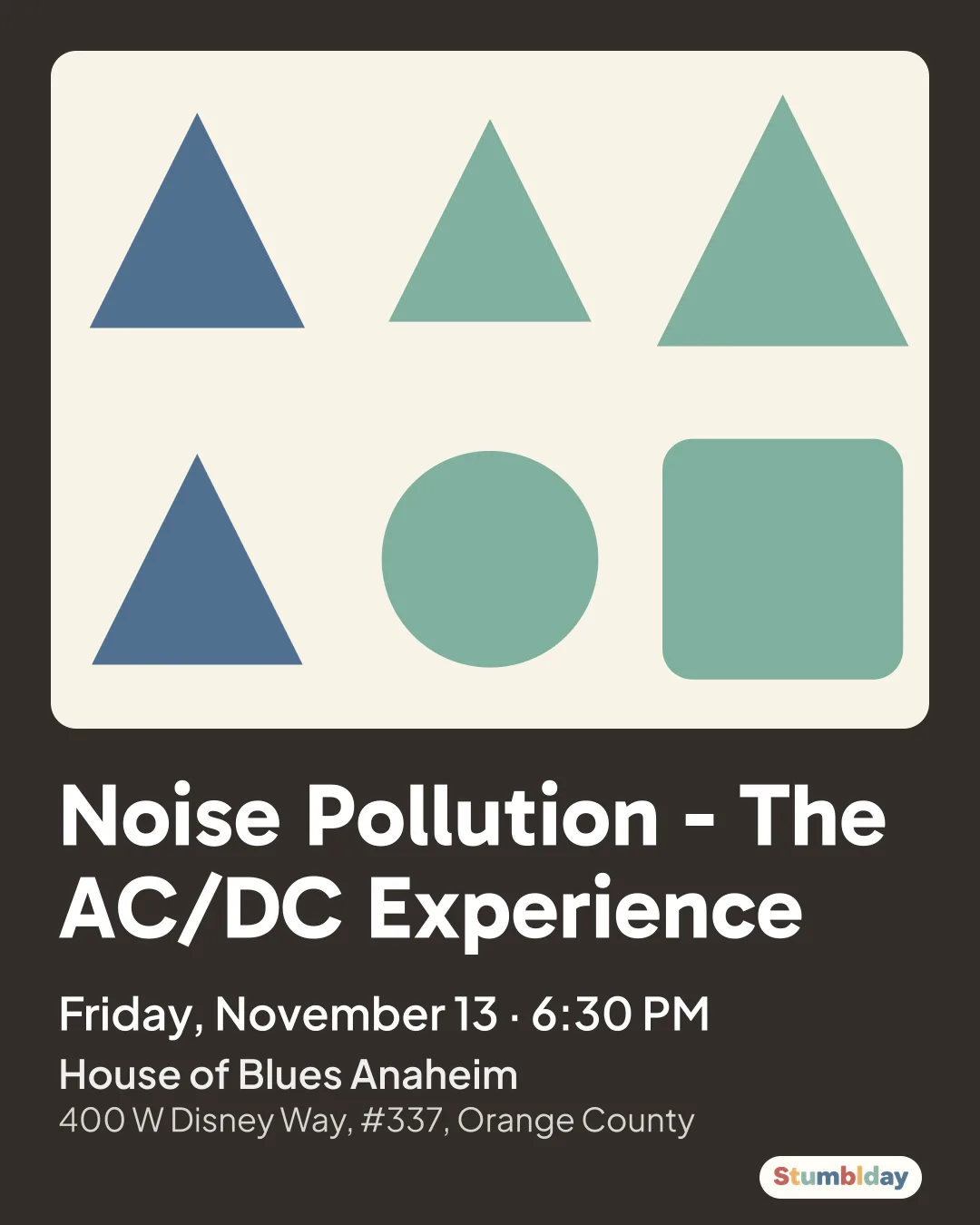 Flyer for Noise Pollution - The AC/DC Experience: Friday, November 13 · 6:30 PM at House of Blues Anaheim