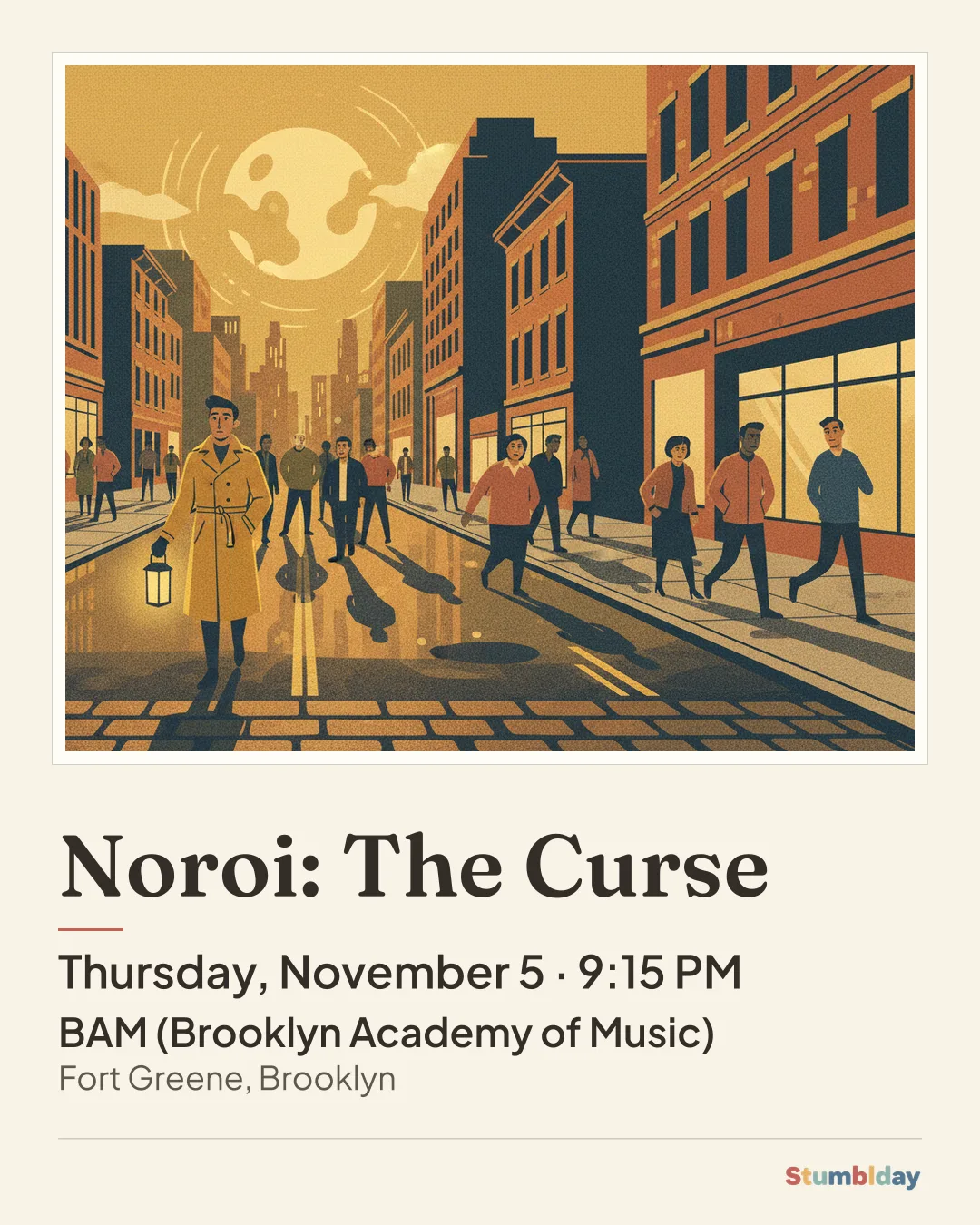 Flyer for Noroi: The Curse: Thursday, November 5 · 9:15 PM at BAM (Brooklyn Academy of Music)