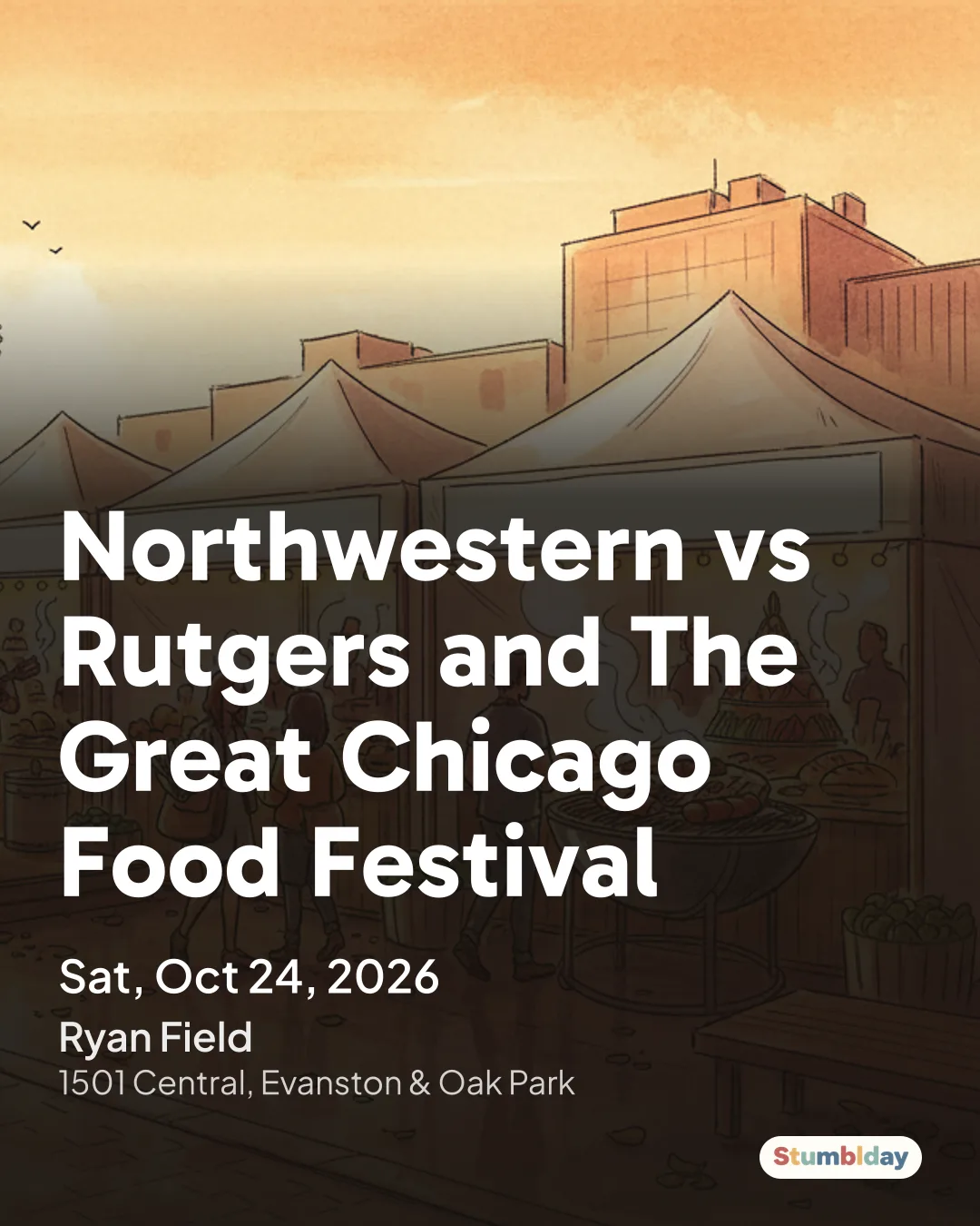 Flyer for Northwestern vs Rutgers and The Great Chicago Food Festival: Sat, Oct 24, 2026 at Ryan Field
