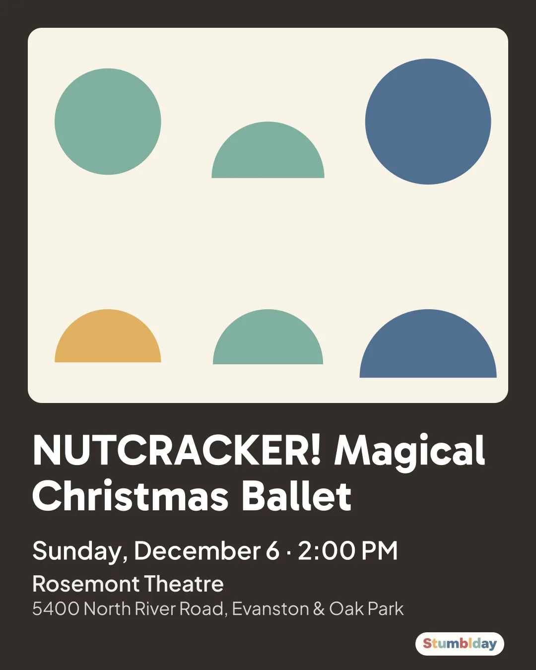 Flyer for NUTCRACKER! Magical Christmas Ballet: Sunday, December 6 · 2:00 PM at Rosemont Theatre