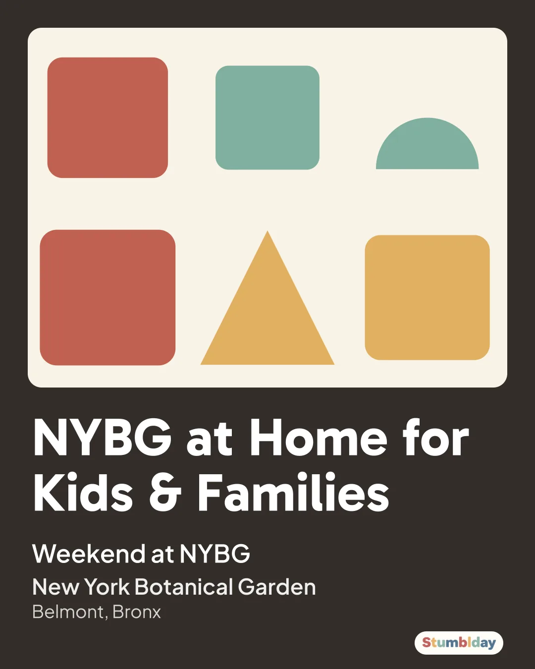 Flyer for NYBG at Home for Kids & Families: Weekend at NYBG at New York Botanical Garden