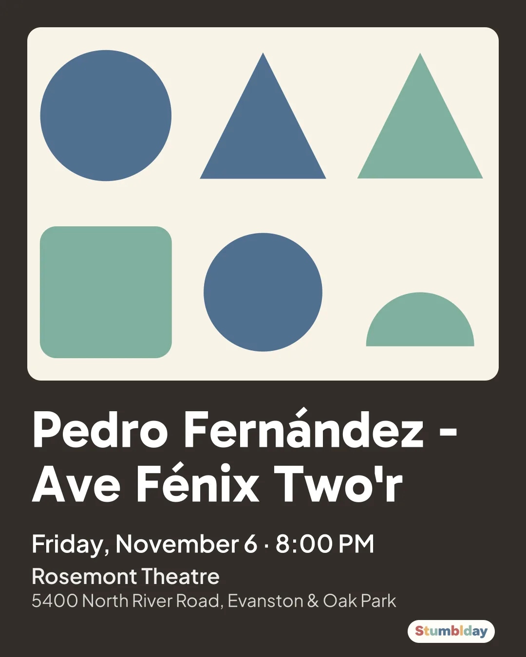 Flyer for Pedro Fernández - Ave Fénix Two'r: Friday, November 6 · 8:00 PM at Rosemont Theatre
