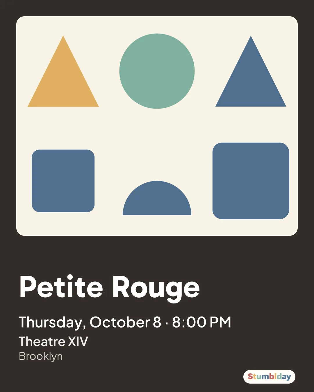 Flyer for Petite Rouge: Thursday, October 8 · 8:00 PM at Theatre XIV