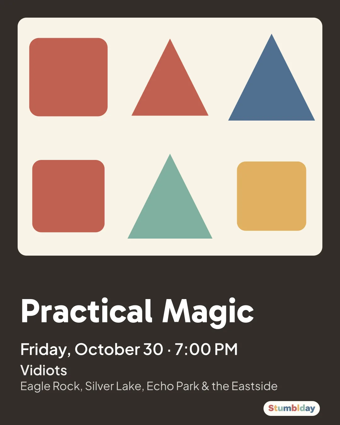 Flyer for Practical Magic: Friday, October 30 · 7:00 PM at Vidiots