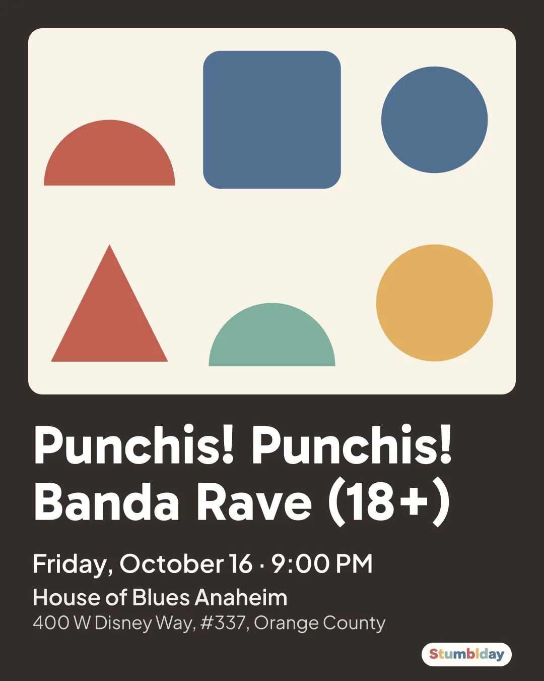 Flyer for Punchis! Punchis! Banda Rave (18+): Friday, October 16 · 9:00 PM at House of Blues Anaheim