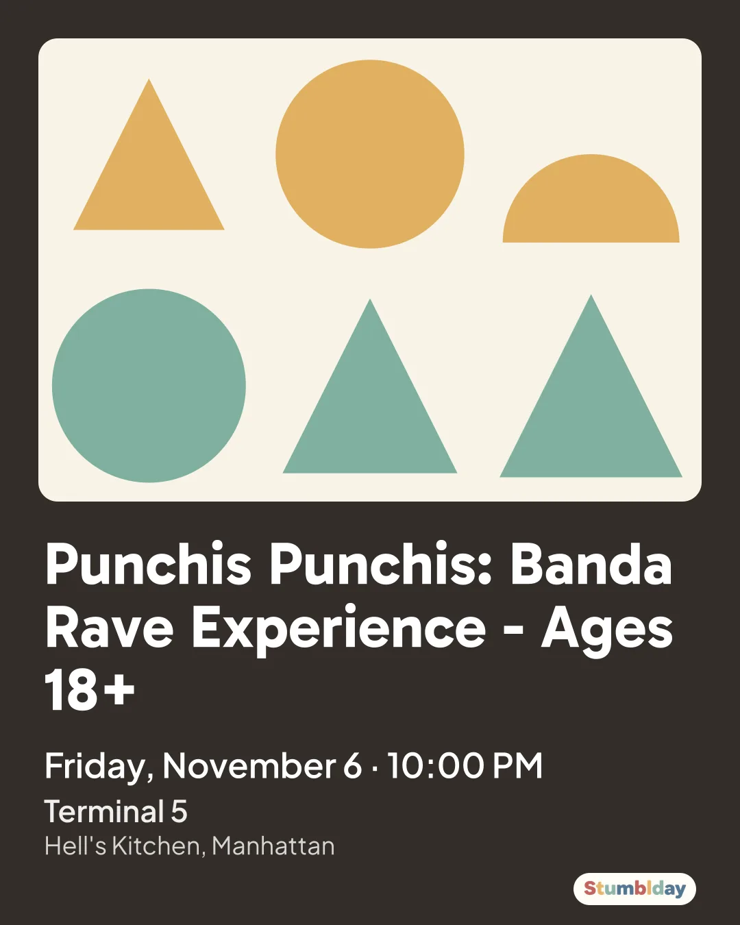 Flyer for Punchis Punchis: Banda Rave Experience - Ages 18+: Friday, November 6 · 10:00 PM at Terminal 5