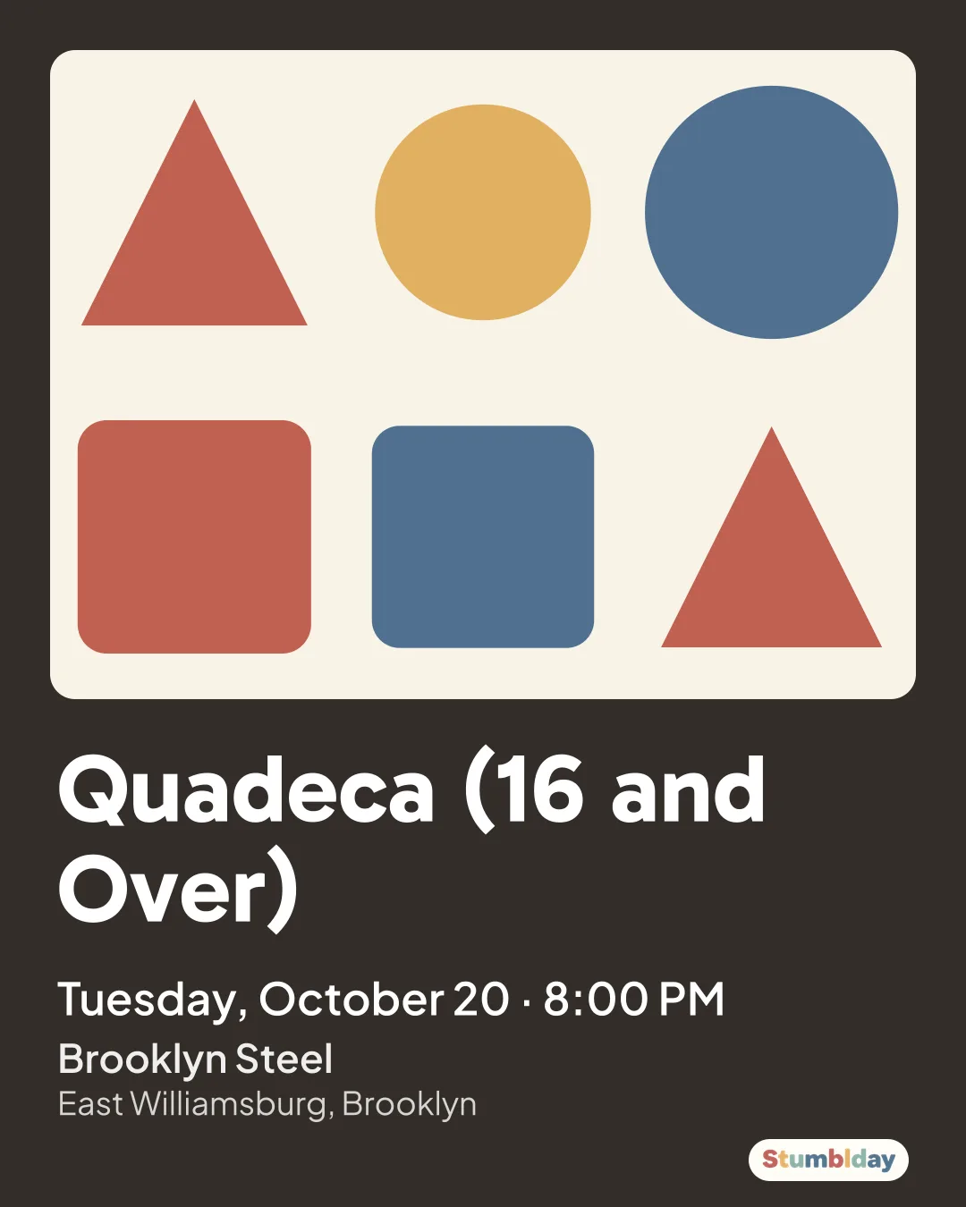 Flyer for Quadeca (16 and Over): Tuesday, October 20 · 8:00 PM at Brooklyn Steel