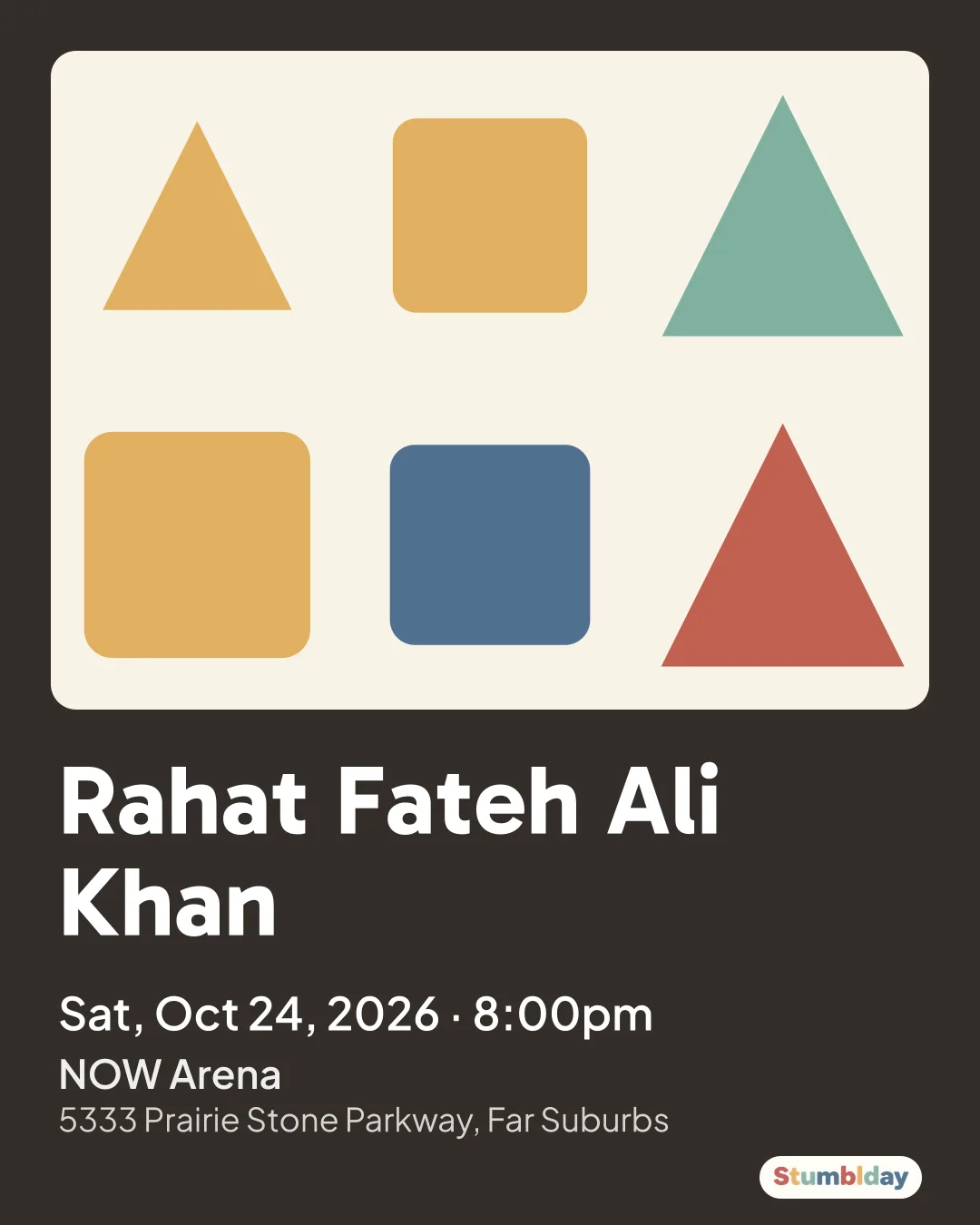 Flyer for Rahat Fateh Ali Khan: Sat, Oct 24, 2026 · 8:00pm at NOW Arena