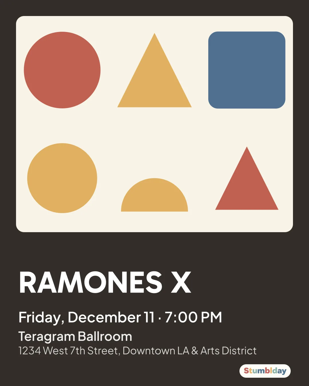 Flyer for RAMONES X: Friday, December 11 · 7:00 PM at Teragram Ballroom