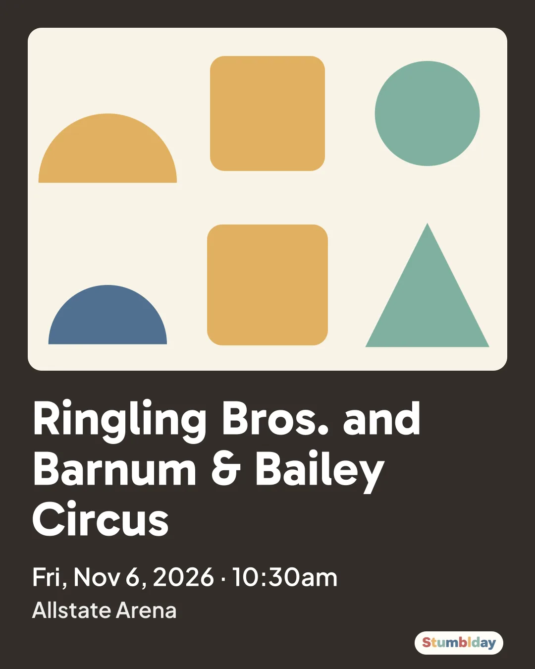 Flyer for Ringling Bros. and Barnum & Bailey Circus: Fri, Nov 6, 2026 · 10:30am at Allstate Arena