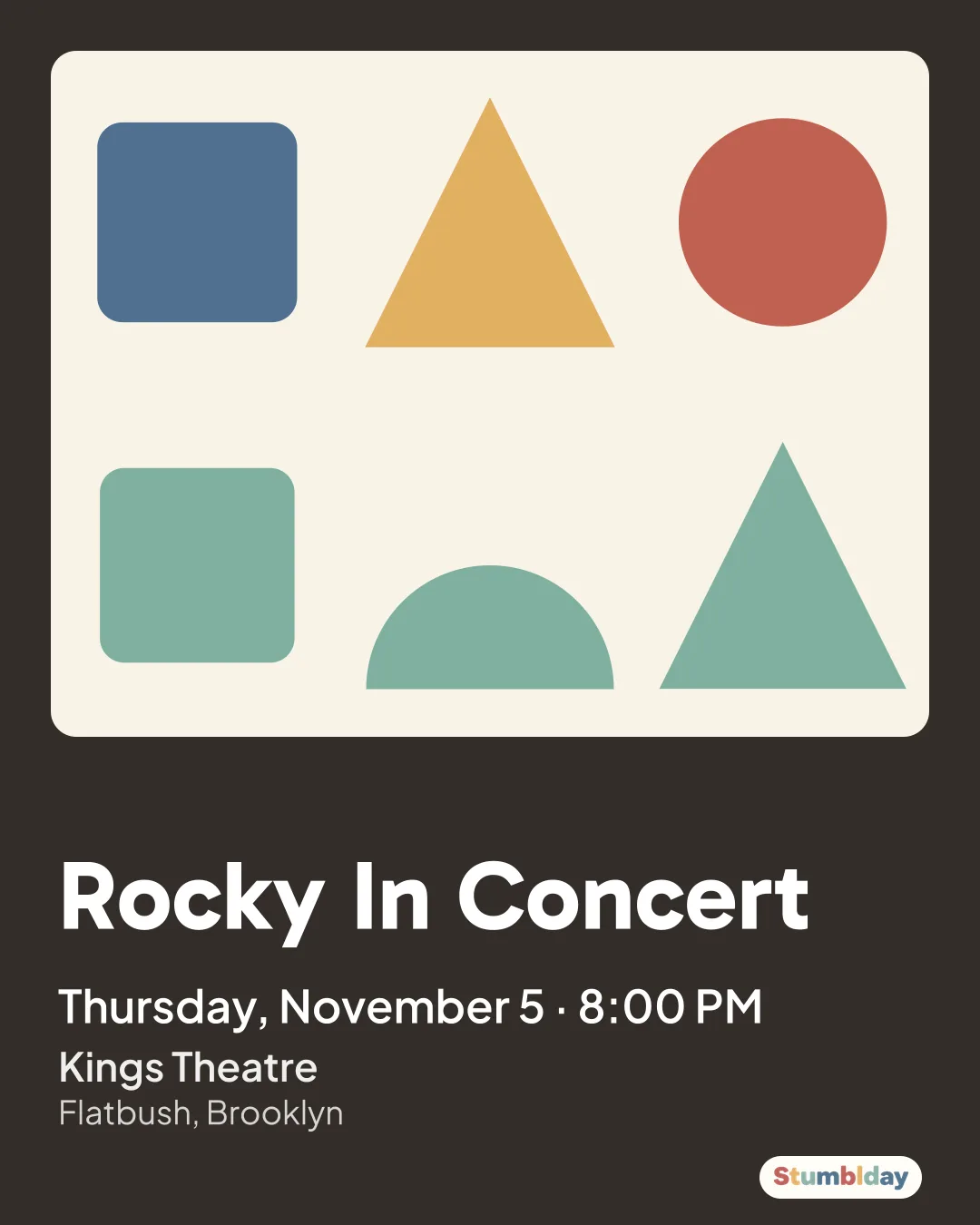 Flyer for Rocky In Concert: Thursday, November 5 · 8:00 PM at Kings Theatre