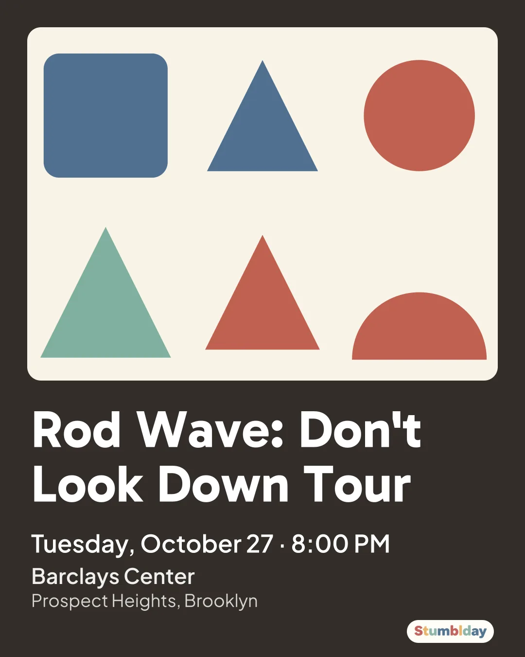 Flyer for Rod Wave: Don't Look Down Tour: Tuesday, October 27 · 8:00 PM at Barclays Center