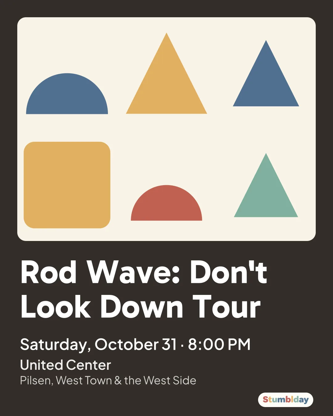 Flyer for Rod Wave: Don't Look Down Tour: Saturday, October 31 · 8:00 PM at United Center