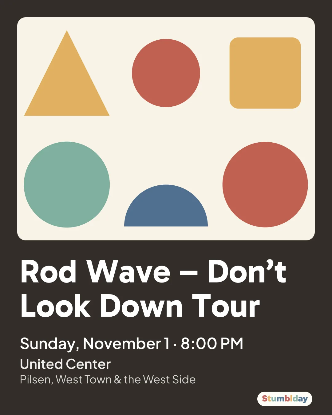 Flyer for Rod Wave – Don’t Look Down Tour: Sunday, November 1 · 8:00 PM at United Center
