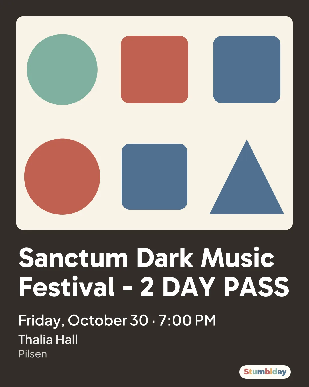 Flyer for Sanctum Dark Music Festival - 2 DAY PASS: Friday, October 30 · 7:00 PM at Thalia Hall