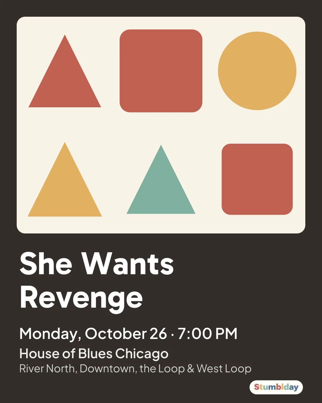 Flyer for She Wants Revenge: Monday, October 26 · 7:00 PM at House of Blues Chicago