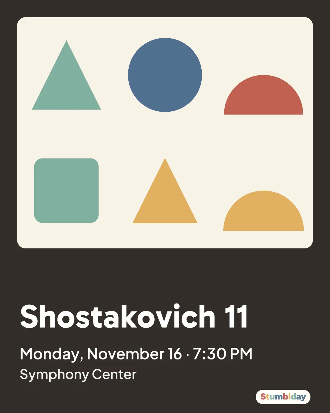 Flyer for Shostakovich 11: Monday, November 16 · 7:30 PM at Symphony Center