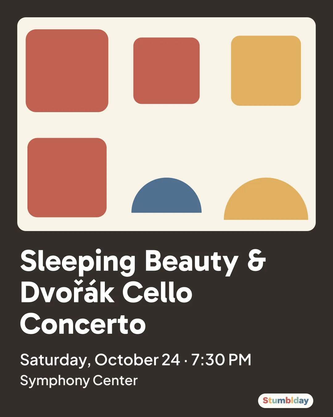 Flyer for Sleeping Beauty & Dvořák Cello Concerto: Saturday, October 24 · 7:30 PM at Symphony Center