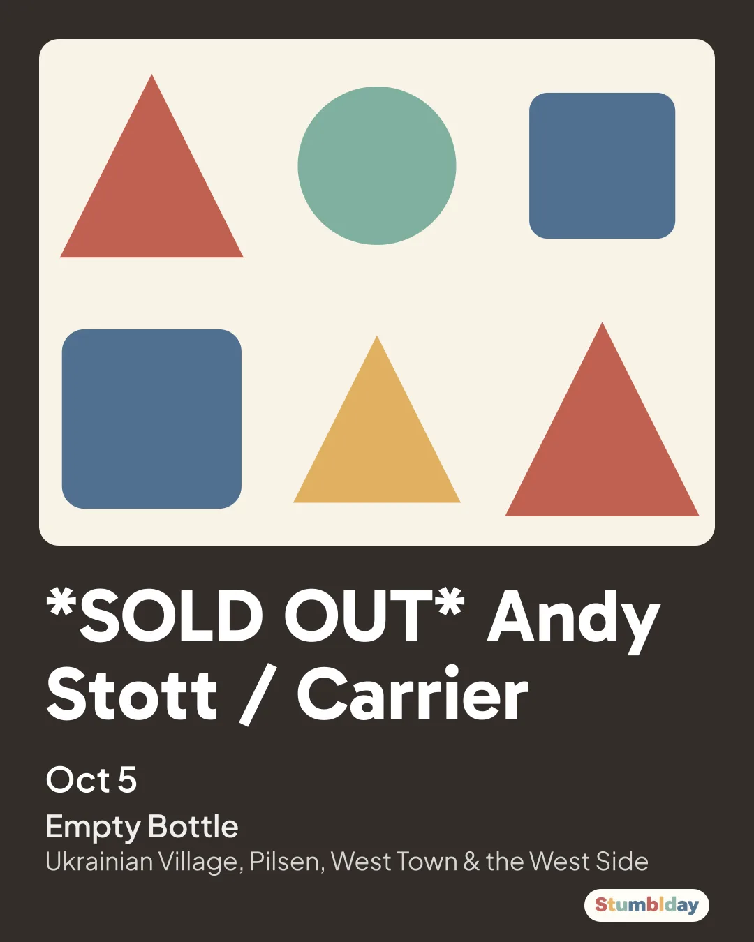 Flyer for *SOLD OUT* Andy Stott / Carrier: Oct 5 at Empty Bottle