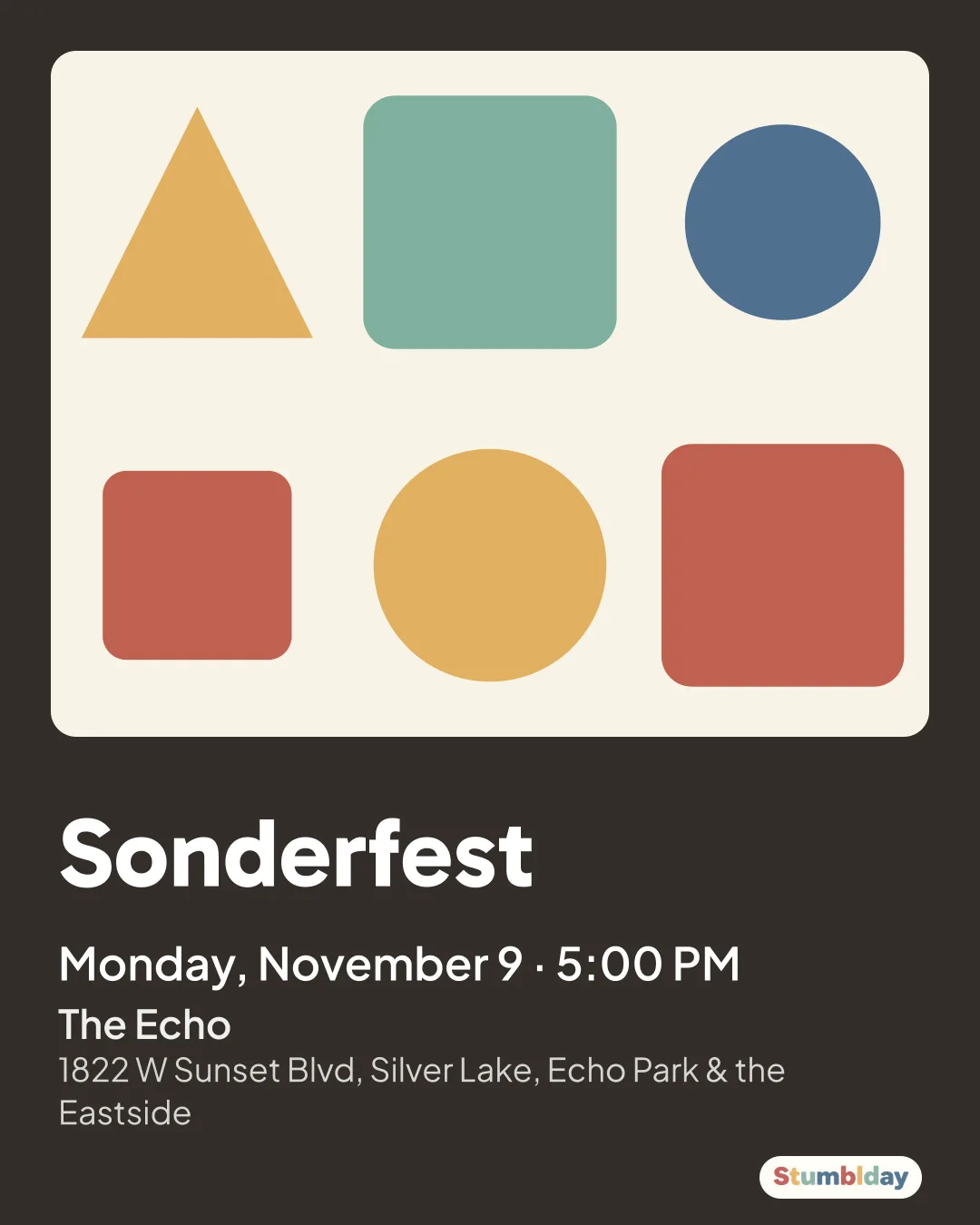Flyer for Sonderfest: Monday, November 9 · 5:00 PM at The Echo