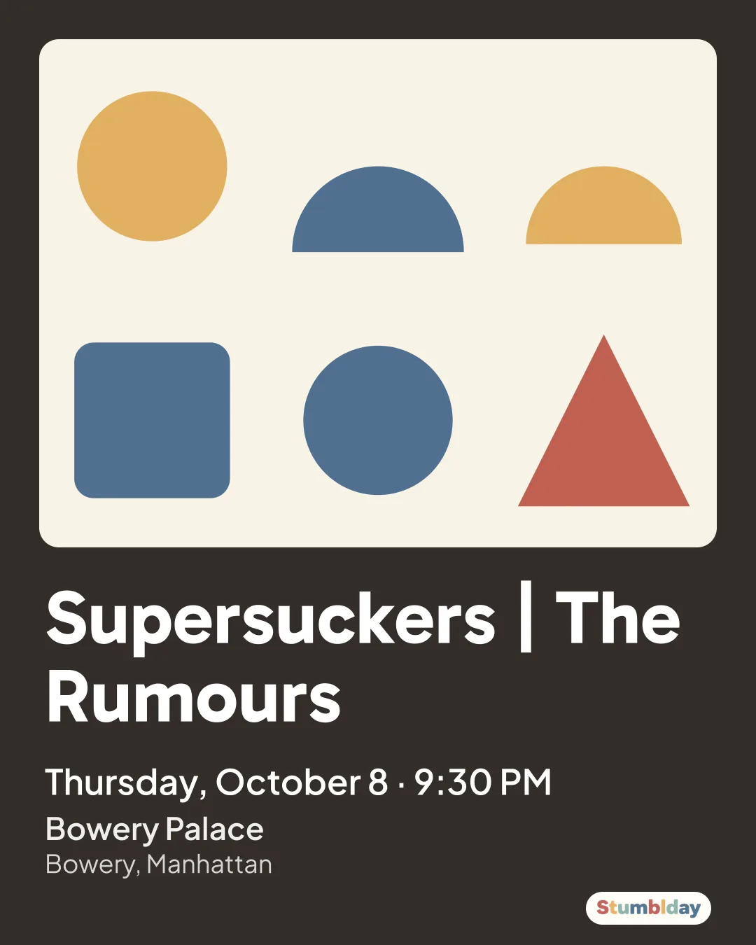 Flyer for Supersuckers | The Rumours: Thursday, October 8 · 9:30 PM at Bowery Palace