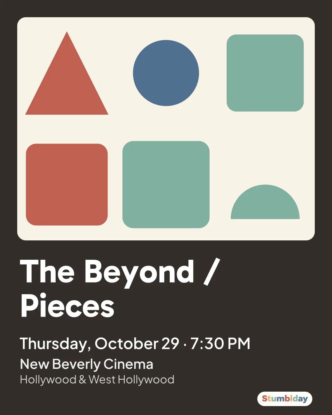Flyer for The Beyond / Pieces: Thursday, October 29 · 7:30 PM at New Beverly Cinema