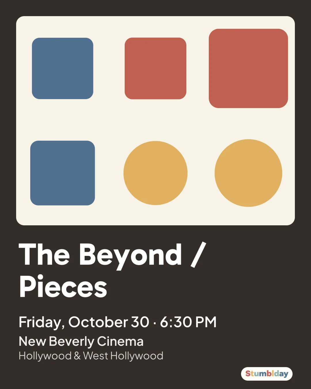 Flyer for The Beyond / Pieces: Friday, October 30 · 6:30 PM at New Beverly Cinema