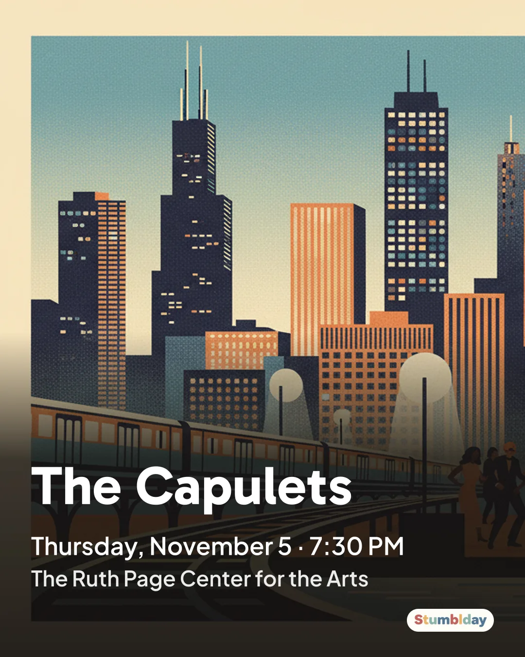 Flyer for The Capulets: Thursday, November 5 · 7:30 PM at The Ruth Page Center for the Arts