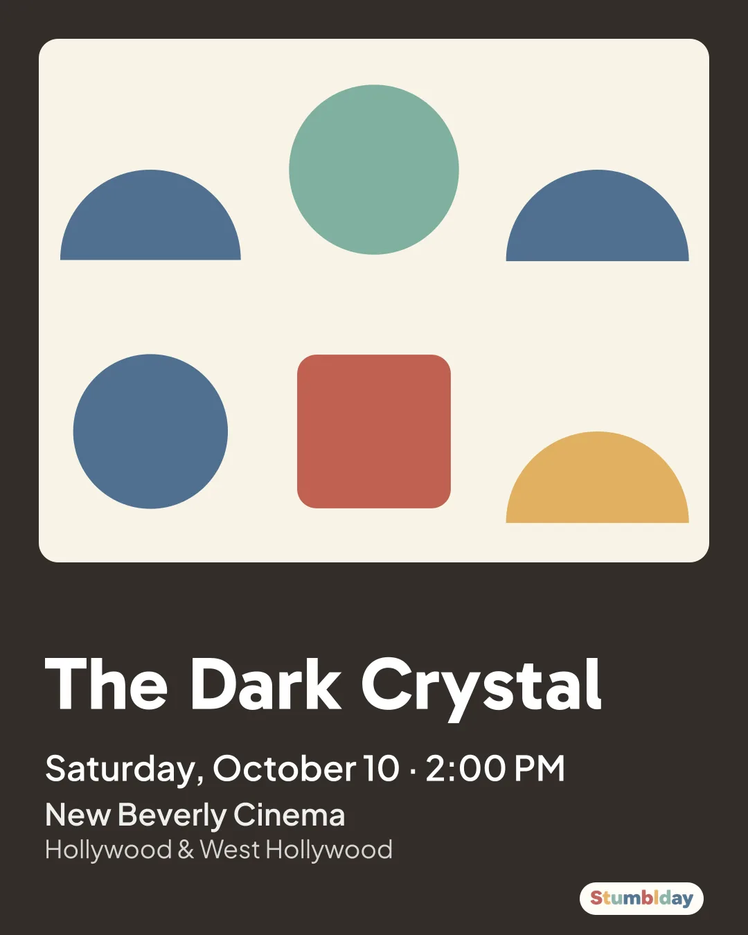 Flyer for The Dark Crystal: Saturday, October 10 · 2:00 PM at New Beverly Cinema