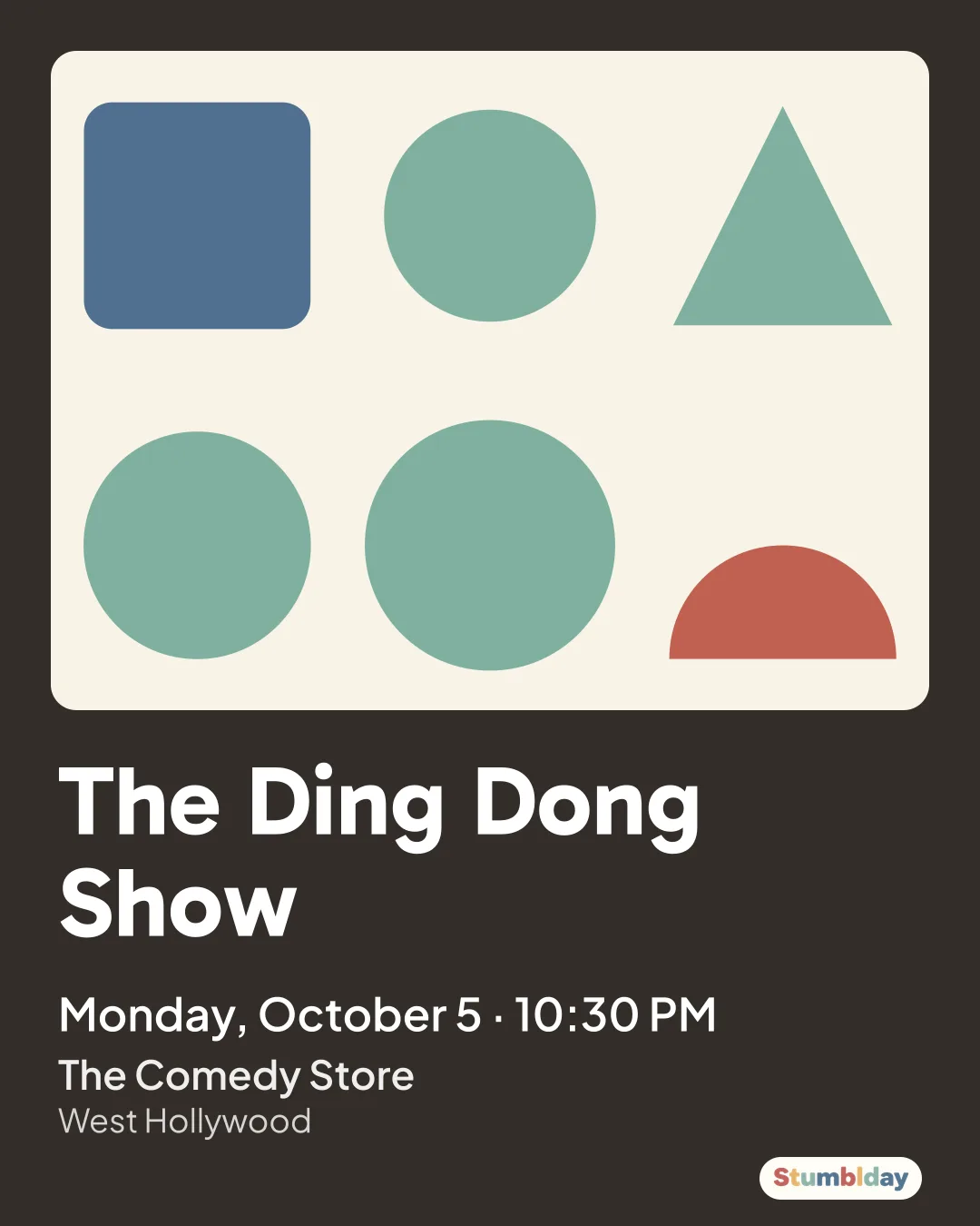 Flyer for The Ding Dong Show: Monday, October 5 · 10:30 PM at The Comedy Store