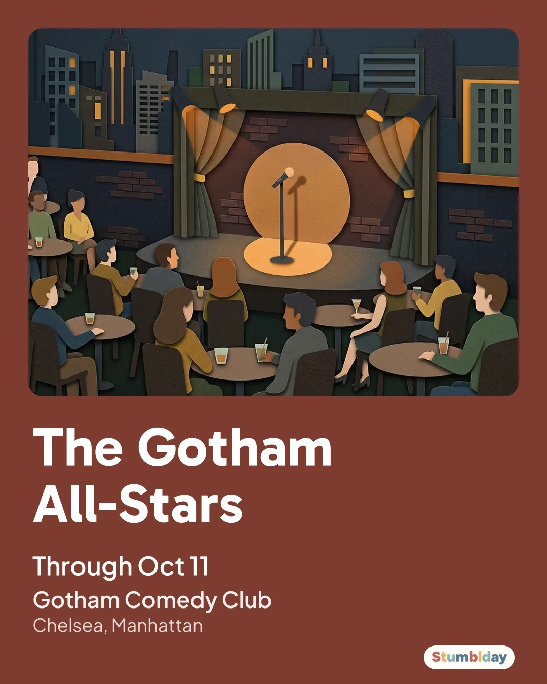 Flyer for The Gotham All-Stars: Through Oct 11 at Gotham Comedy Club