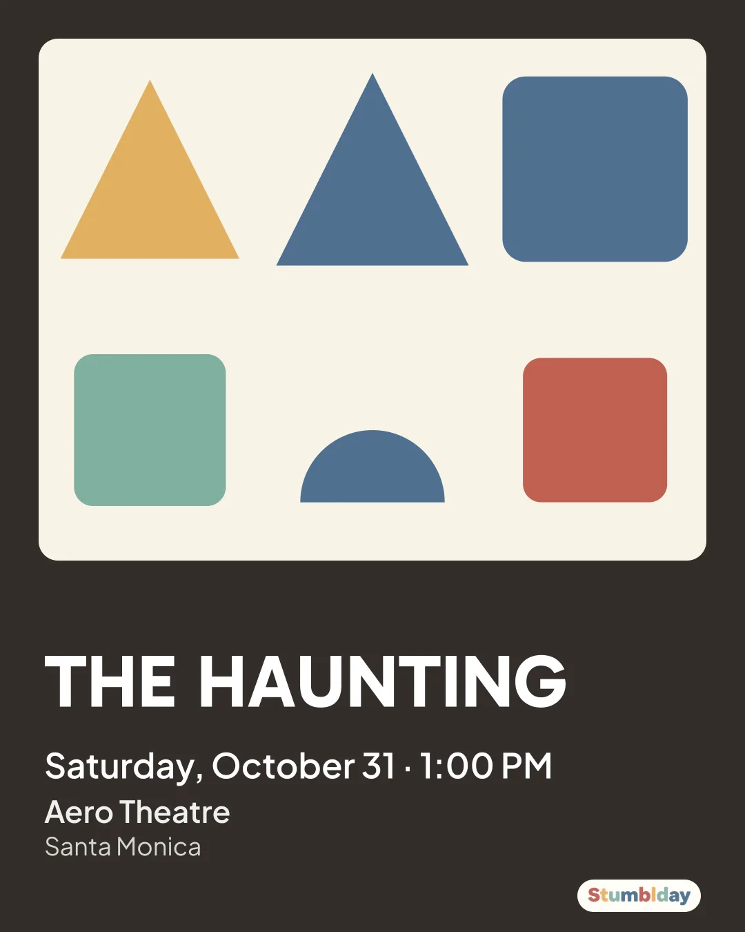 Flyer for THE HAUNTING: Saturday, October 31 · 1:00 PM at Aero Theatre