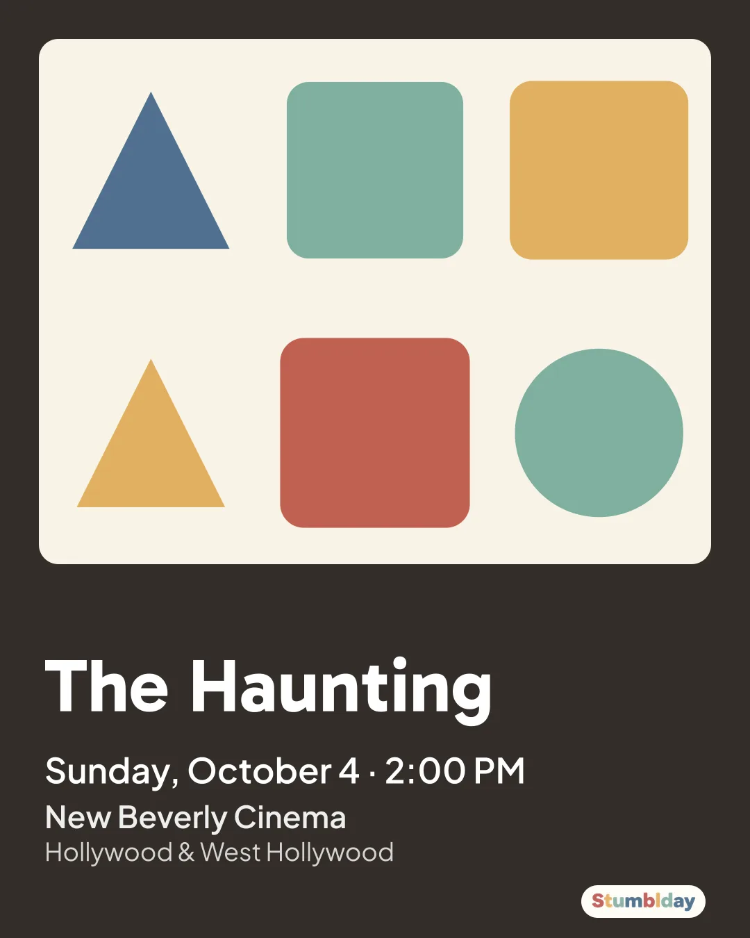 Flyer for The Haunting: Sunday, October 4 ยท 2:00 PM at New Beverly Cinema
